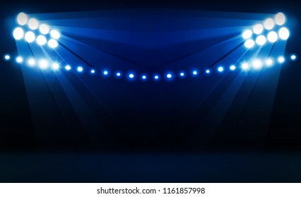 Bright stadium arena lights vector design. Vector illumination