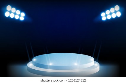 Bright stadium arena lights vector design. Vector illumination