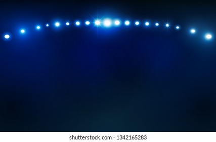 Bright stadium arena lights vector design. Vector illumination