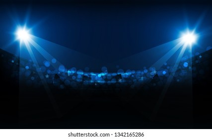 Bright stadium arena lights vector design. Vector illumination