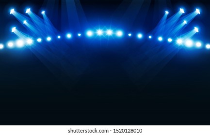 Bright stadium arena lights vector design.