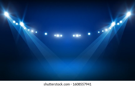 Bright stadium arena lights vector design