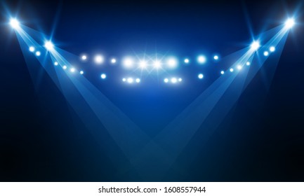 Bright stadium arena lights vector design