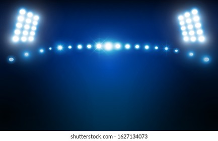 Bright stadium arena lights vector design