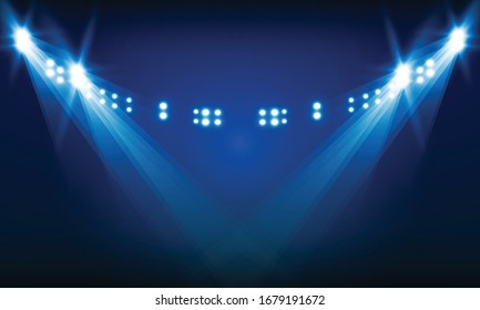 Bright stadium arena lights vector design