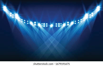 Bright stadium arena lights vector design