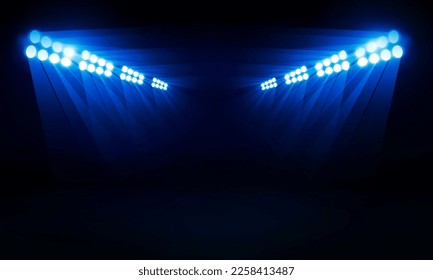 Bright stadium arena lights vector design.