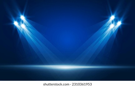 Bright stadium arena lights vector design.