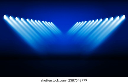 Bright stadium arena lights vector design.