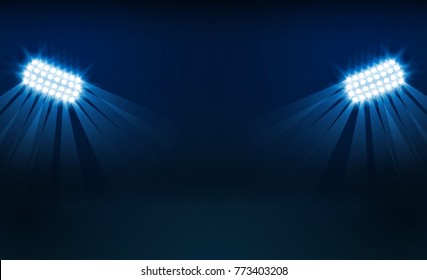 Bright stadium arena lights vector design. Vector illumination
