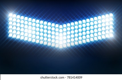 Bright stadium arena lights vector design. Vector illumination