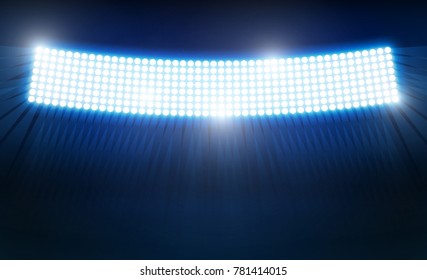 Bright stadium arena lights vector design. Vector illumination