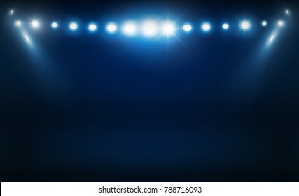 Bright stadium arena lights vector design. Vector illumination