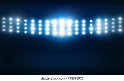 Bright stadium arena lights vector design. Vector illumination