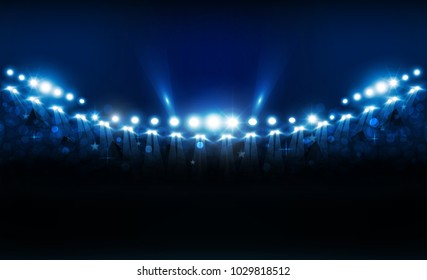 Bright stadium lights vector design. Vector illumination