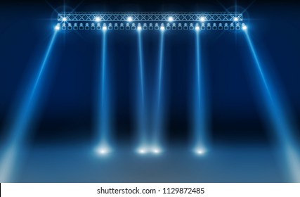 Bright stadium lights vector design. illumination