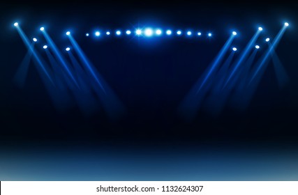 Bright stadium lights vector design. illumination