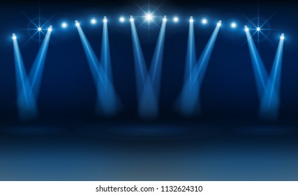 Bright stadium lights vector design. illumination