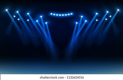 Bright stadium lights vector design. illumination