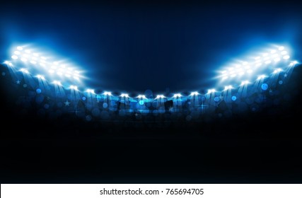 Bright stadium lights vector design. Vector illumination. 