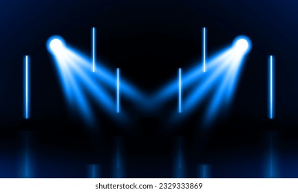 Bright stadium neon lights vector design.