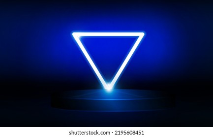 Bright stadium neon triangles lights blue vector design.