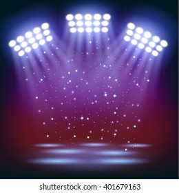 Bright stadium spotlights background