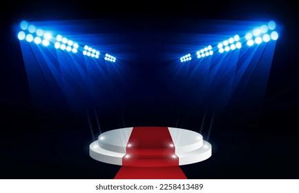 Bright stadium the stage light vector design.