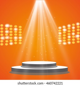 Bright stage with spot lights