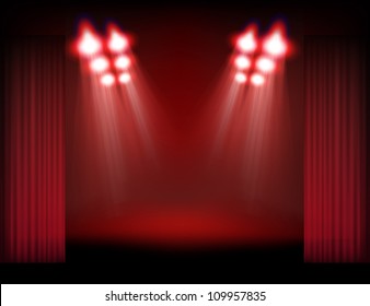 Spotlight Featuring On Stage Glowing Lights Stock Illustration 87863167 ...