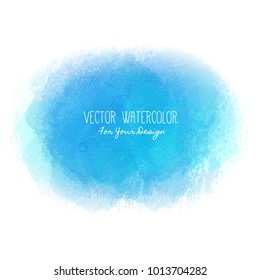 Bright stain. Pseudo watercolor. Paint texture. Colorful daub. It can be used as background for text for card, cover, invitation, banner, T-shirt. Blue colors. Vector illustration, eps10