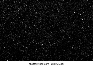 Bright star in blue dark night sky. Starry nights with bright, shinny stars, dots, points. Universe, cosmos, outer space. Background, banner, wallpaperm card, backdrop vector illustration.