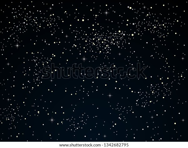 青い暗い夜空に明るい星 星の星が輝く星 点 点を持つ星の夜 宇宙 コスモス 宇宙 背景 バナー 壁紙 背景のベクターイラスト のベクター画像素材 ロイヤリティフリー 1342682795