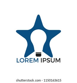 Bright Star Bulb Technology logo design. Idea bulb with star vector icon design.