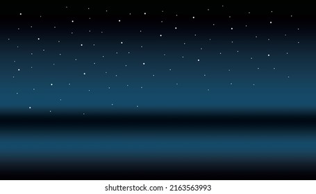  Bright star in the dark space background. Night starry blue sky.  