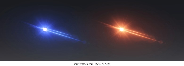 Brillante destello de estrella con brillo y reflejo