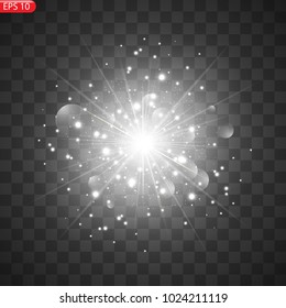 bright star, flashes of light, luminaries, glitter