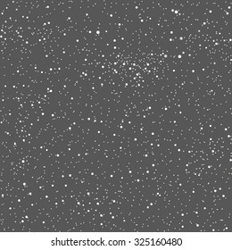 Bright star in grey dark night sky. Starry nights with bright, shinny stars, dots, points. Universe, cosmos, outer space. Background, banner, wallpaperm card, backdrop vector illustration. 