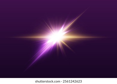 Bright star light effect, sparkling light effect.