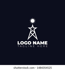 Bright star logo design template