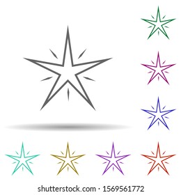 Bright star multi color icon. Simple thin line, outline vector of stars icons for ui and ux, website or mobile application