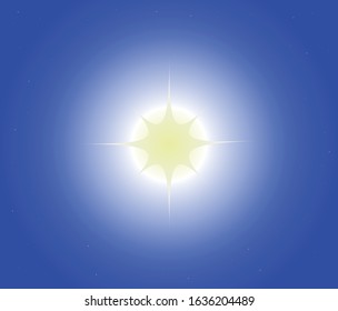 A bright star in the night sky. A lot of stars.