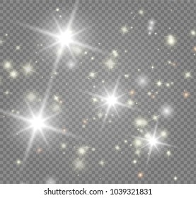 The bright star on transparent background. Vector Illustration 