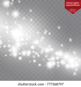 The bright star on transparent background. Vector Illustration 