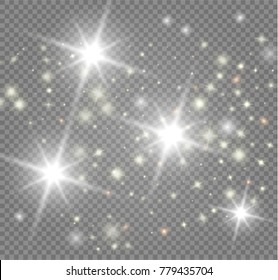 The bright star on transparent background. Vector Illustration 