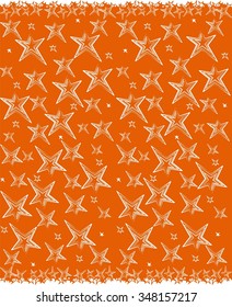 Bright Star pattern. Horizontally seamless vector background. Winter. Galaxy. Each Star individual for easy editing.