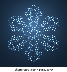 Bright Star Snowflake. Vector illustration.