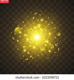 A bright star with sparkles
