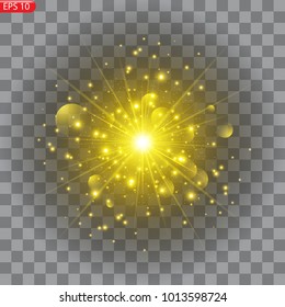 A bright star with sparkles