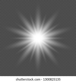 Bright Star. Transparent shine of the gloss gradient, bright flash